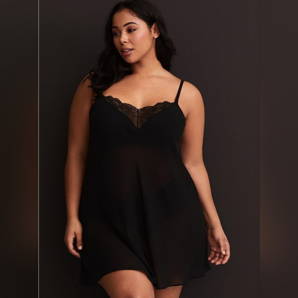 Torrid Chiffon and Lace Slip